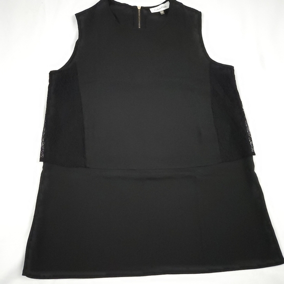 Calvin Klein Tops - Calvin Klein Black Sleeveless Blouse with Lace Details Size XS